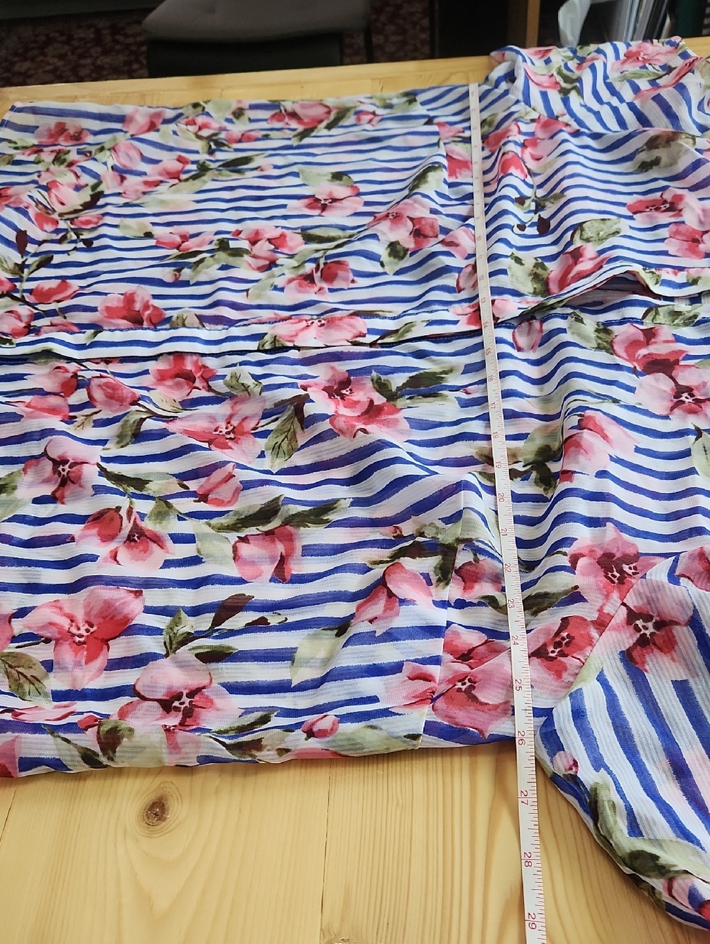 Talbots Striped Floral Long Sleeve Button Down Chiffon Blouse Size 2X - Picture 9 of 12